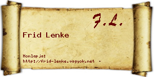Frid Lenke névjegykártya